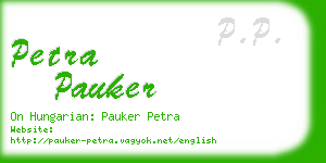 petra pauker business card